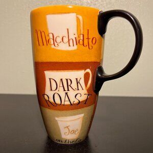 CYPRESS HOME Fresh Brew Anytime Tall Ceramic Coffee Mug Macchiato Cappuccino